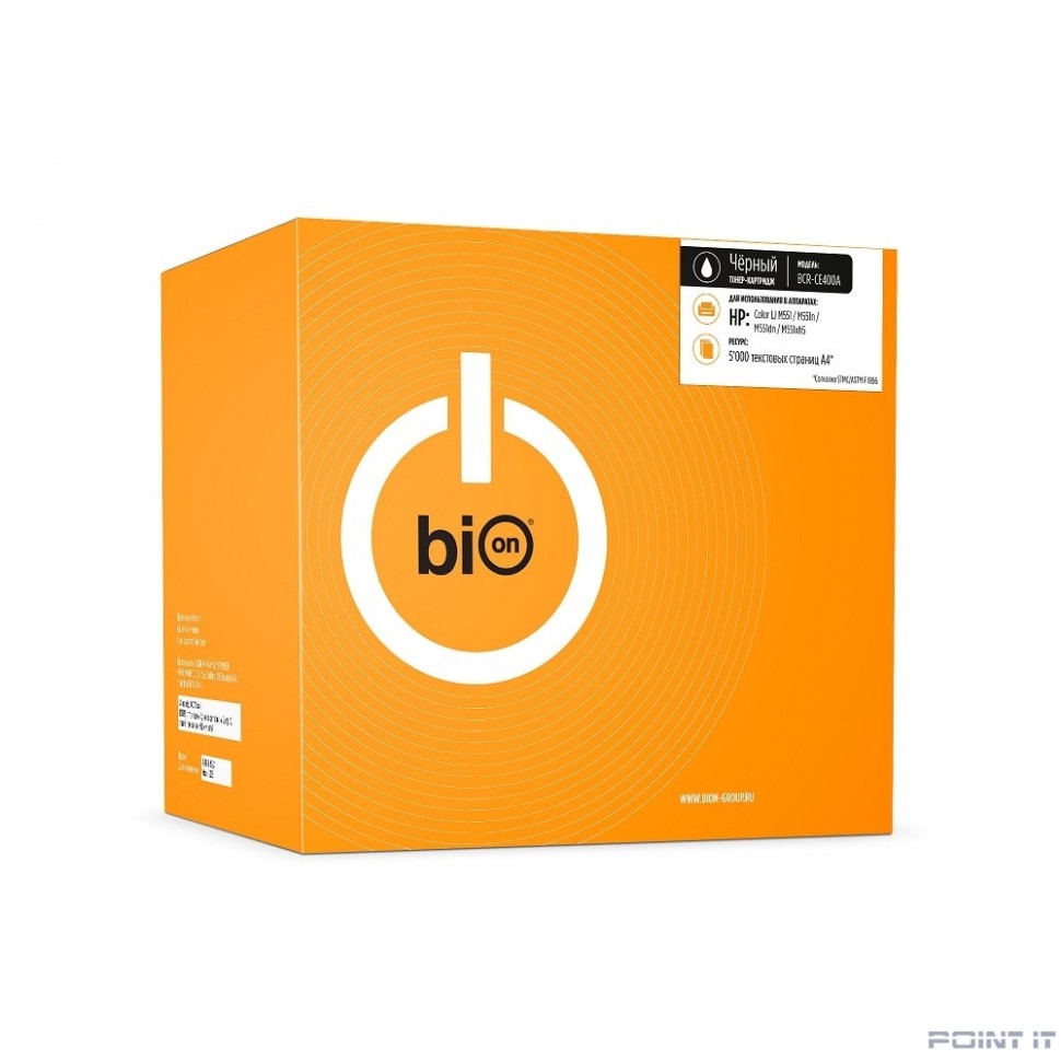 Bion CE400A Картридж для HP LaserJet Enterprise M551/M575, HP LaserJet M570, HP LaserJet Pro M570 (5000 стр.), Черный, белая коробка