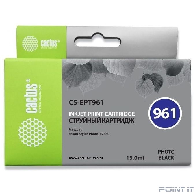 Картридж струйный Cactus CS-EPT961 фото черный (13мл) для Epson Stylus Photo R2880