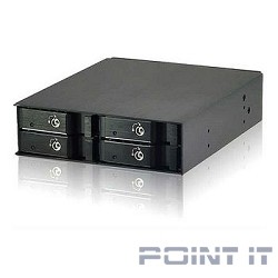 Procase L2-104-SATA3-BK {Hot-swap корзина 4 SATA3/SAS, черный, с замком, hotswap mobie rack module for 2,5" HDD(1x5,25) 2xFAN 40x15mm}