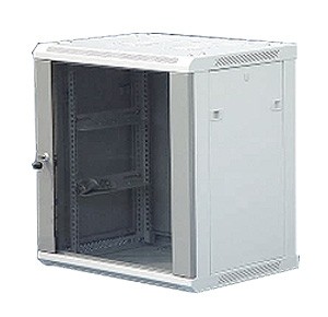 Шкаф настенный 9U серия WM (600х600х501), передняя дверь стекло, собранный, серый Netko